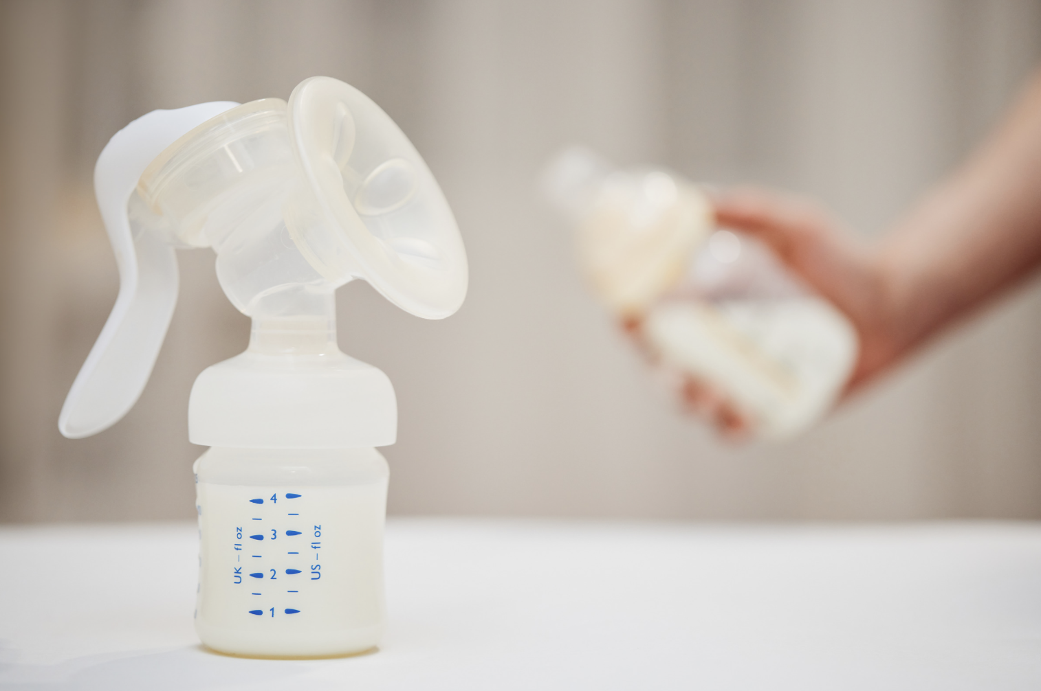 breast pump and bottle